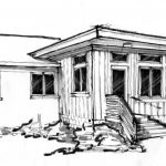 Hand sketch of an exterior addition concept