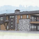 Color hand sketch of custom home design